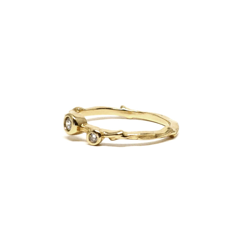 2 Stone Family Tree Twig Ring