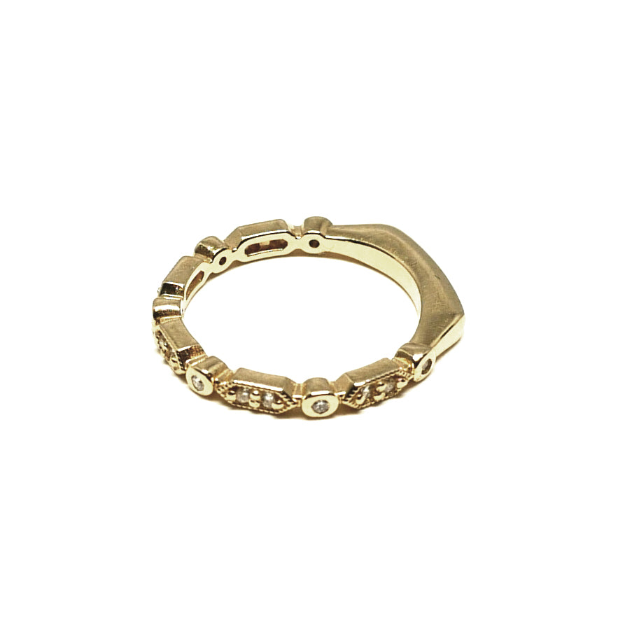 Deco Hex & Bezel Ring