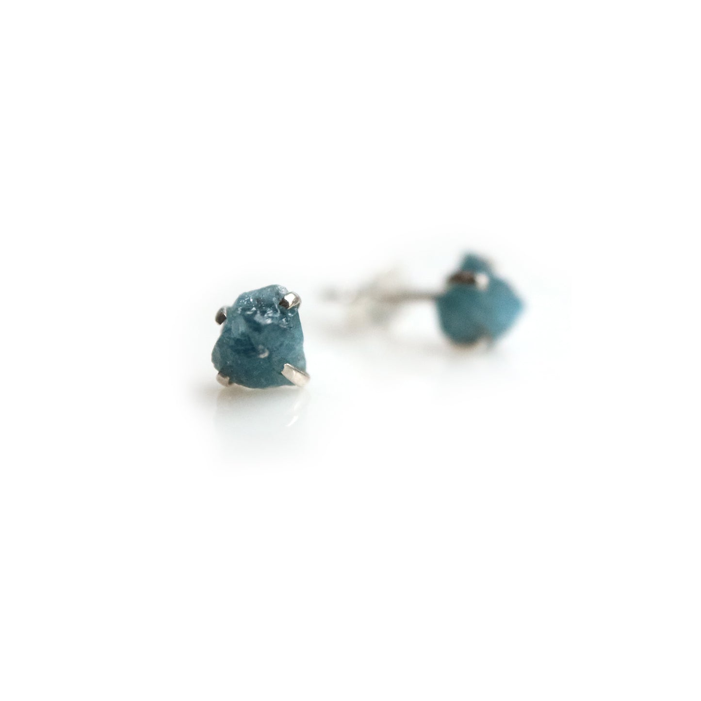 Raw Aquamarine Birthstone Studs