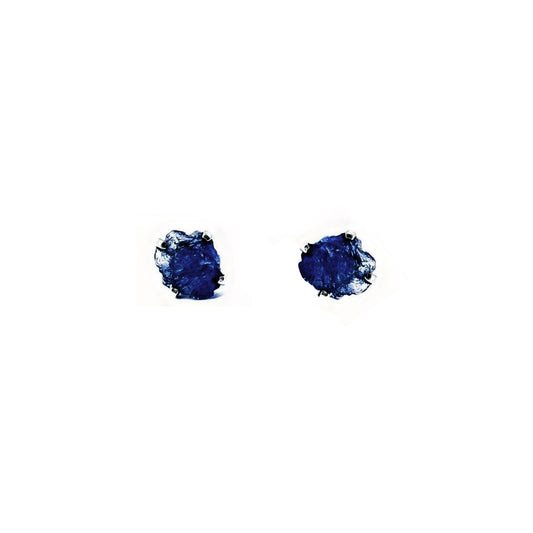 Raw Sapphire Birthstone Studs