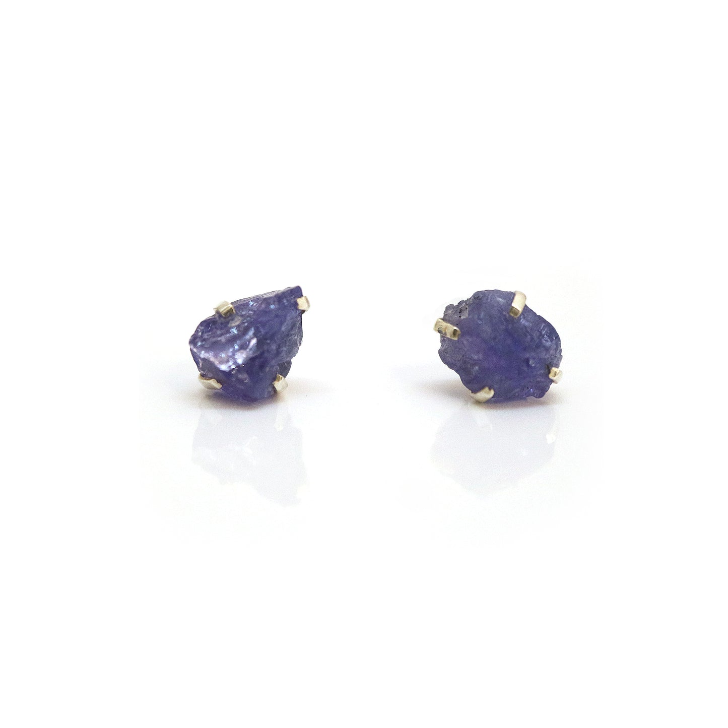 Raw Tanzanite Birthstone Studs