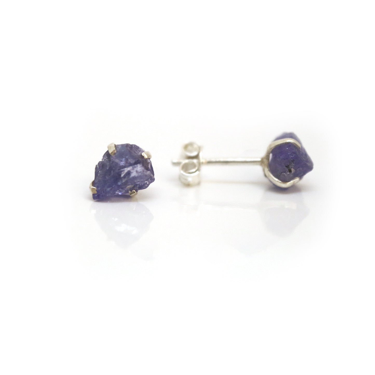 Raw Tanzanite Birthstone Studs