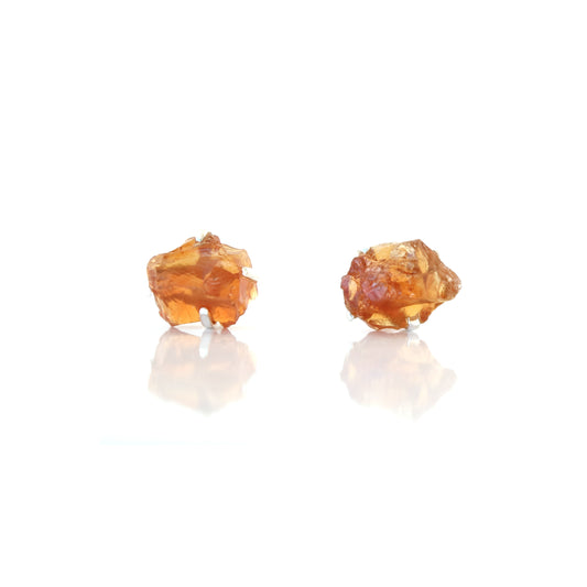 Raw Citrine Birthstone Studs