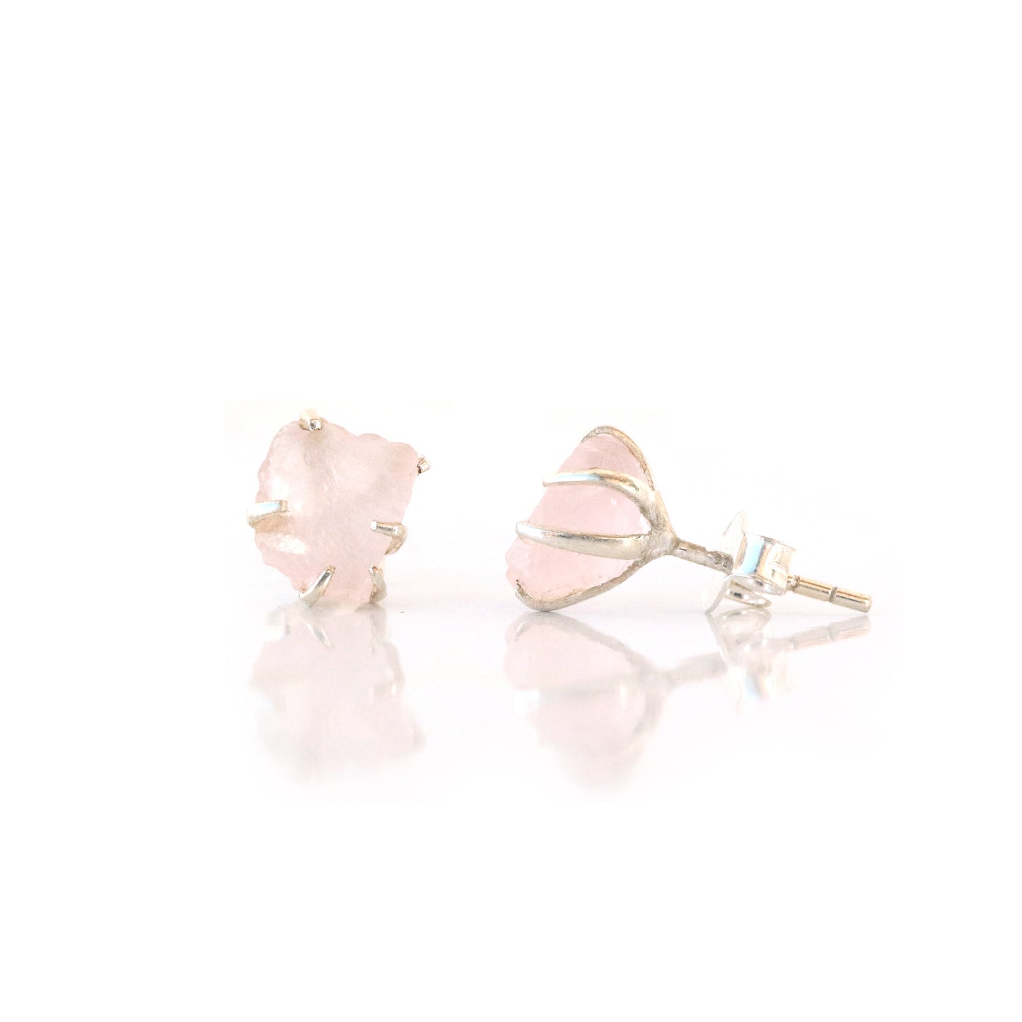 Rose Quartz Gemstone Studs