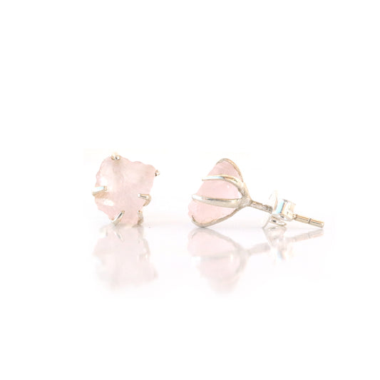 Rose Quartz Gemstone Studs