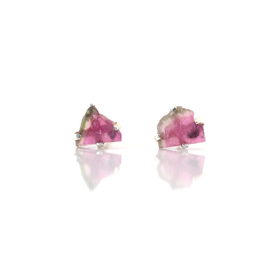 Raw Tourmaline Birthstone Studs