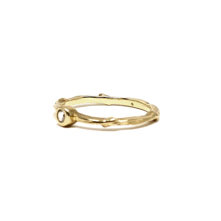 Single Stone Family Tree Twig Ring