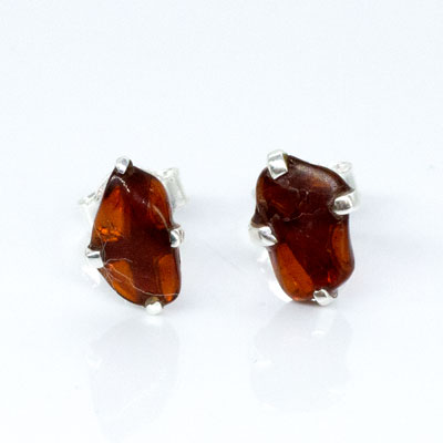Amber Gemstone Studs