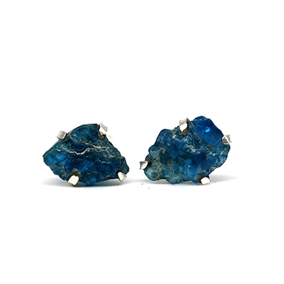 Raw Neon Apatite Studs
