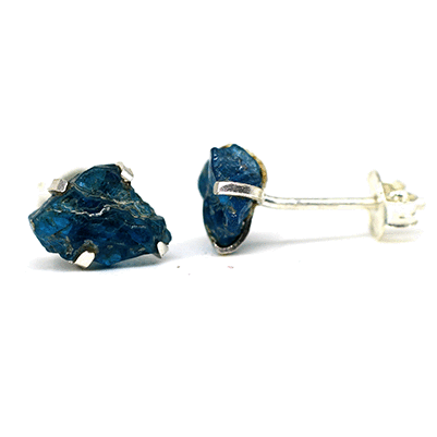 Raw Neon Apatite Studs