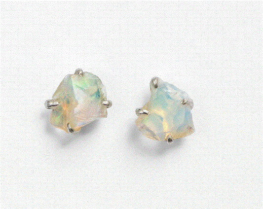 Raw Opal Studs