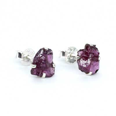Purple Garnet Gemstone Studs