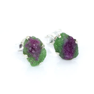 Ruby Zoisite Gemstone Studs