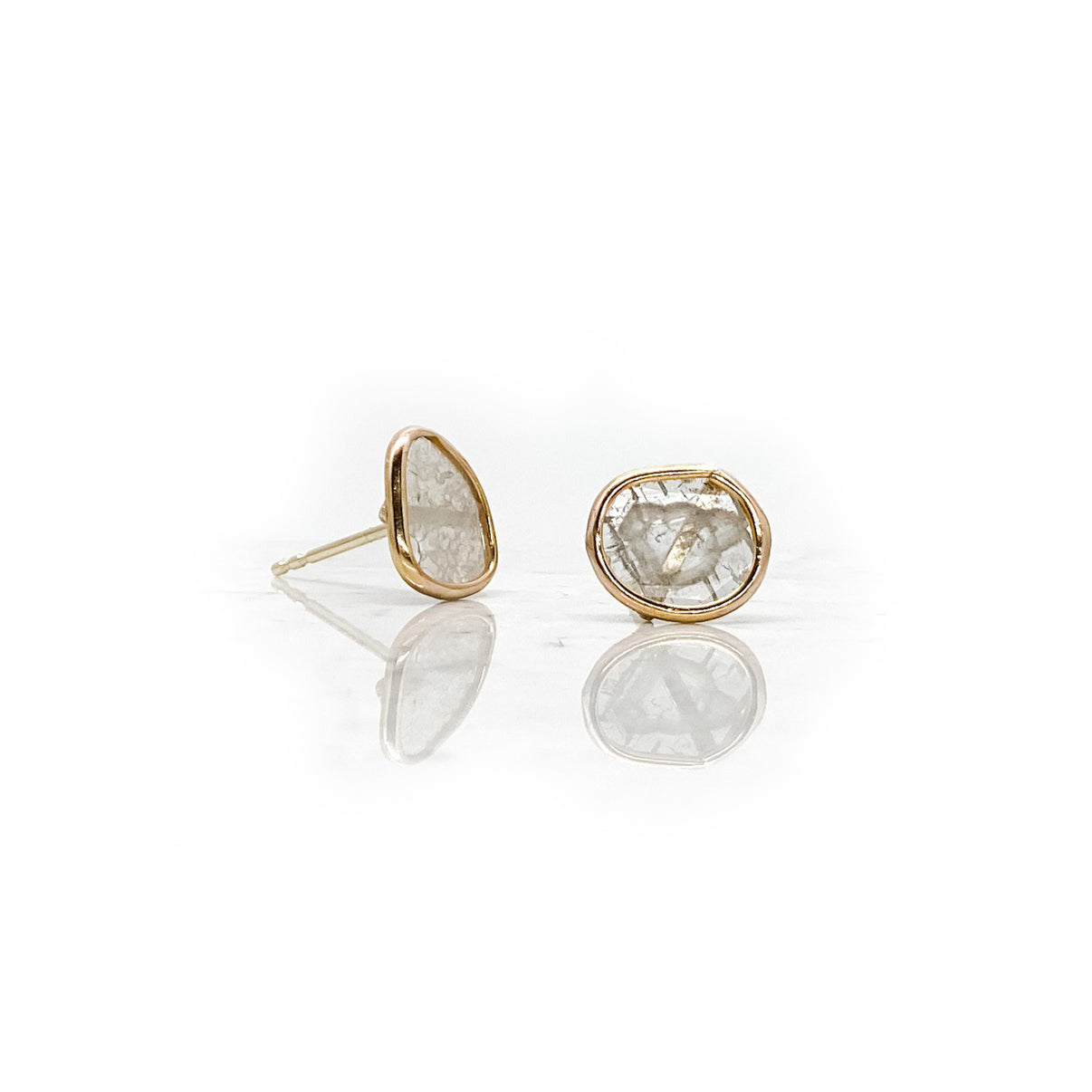Raw Diamond Slice Earrings – ATrio Jewelry