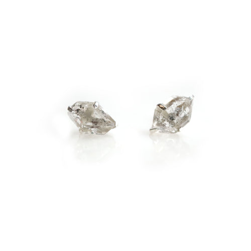 Raw Herkimer diamond Birthstone Studs