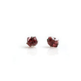 Raw Garnet Birthstone Studs