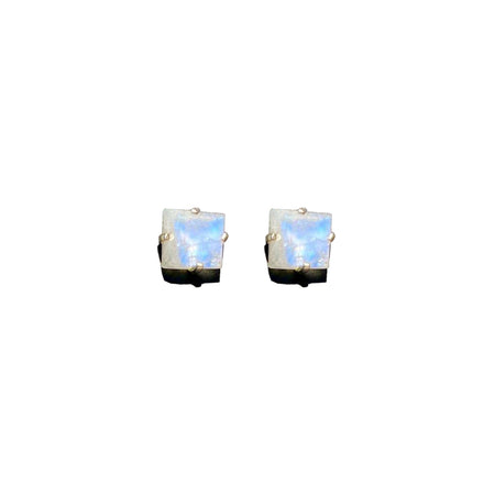 Raw Garnet Birthstone Studs