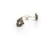 Silver and Meteorite Earring Studs