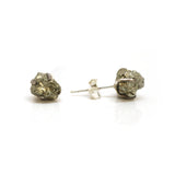 Silver and Pyrite Earring Studs