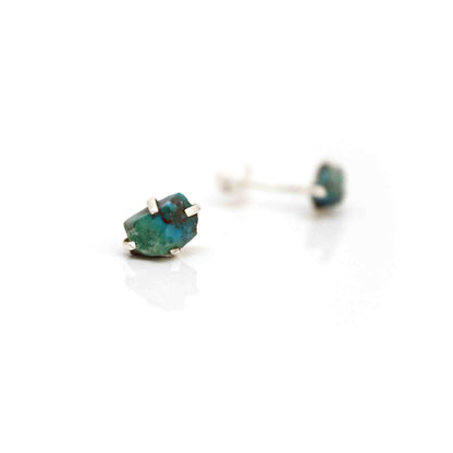 Silver and Raw Turquoise Studs
