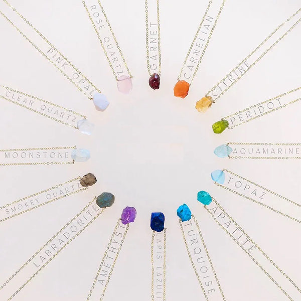 Silver Raw Gemstone Necklaces