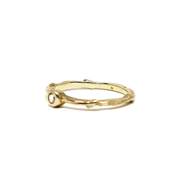 Single Stone Family Tree Twig Ring
