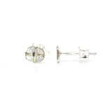 Silver Diamond Slice Earrings