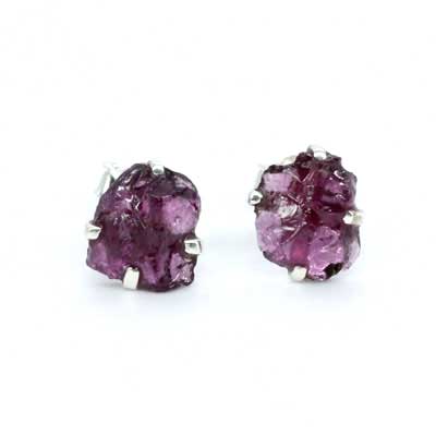 Purple Garnet Gemstone Studs